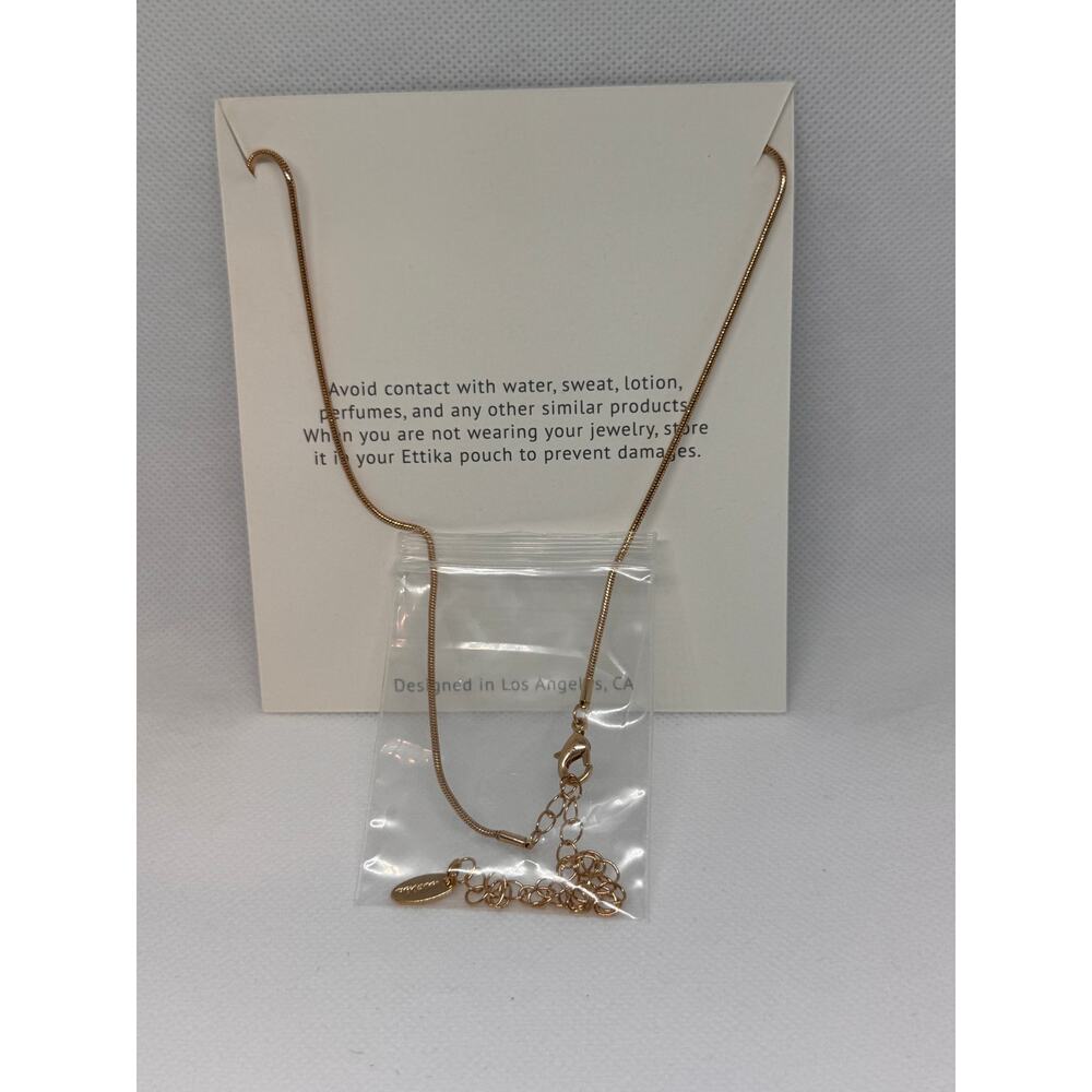 NEW ETTIKA ANTHROPOLOGY 18K Goldplated Twisted Crystal Initial Necklace E - Picture 4 of 6